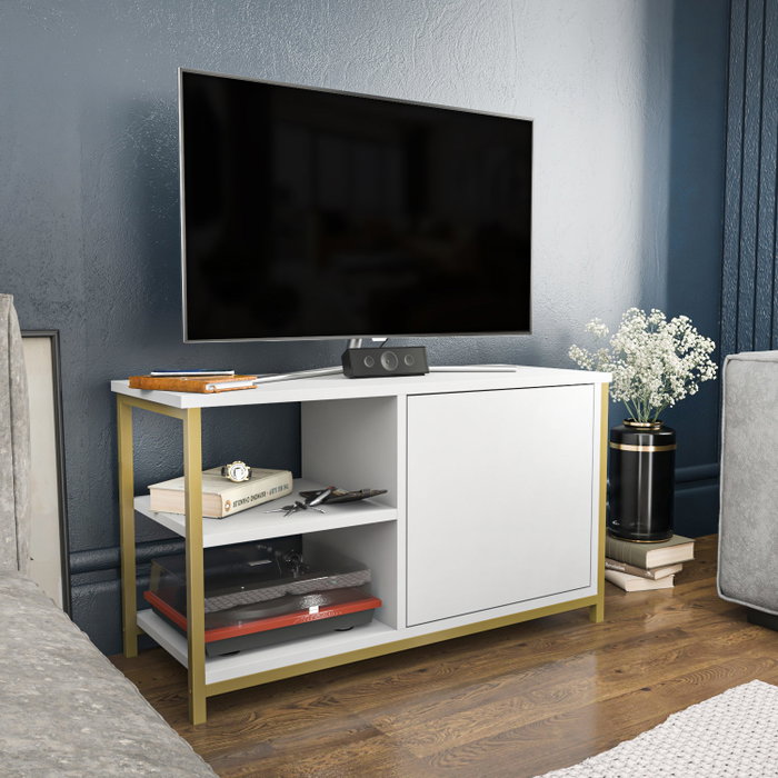 Hanah Home Soporte para TV Muskegon - Dorado, Blanco